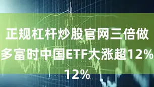 正规杠杆炒股官网三倍做多富时中国ETF大涨超12%